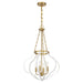 Savoy House - 7-4866-4-142 - Four Light Pendant - Mercer - White and Warm Brass