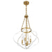 Savoy House - 7-4866-4-142 - Four Light Pendant - Mercer - White and Warm Brass