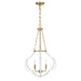 Savoy House - 7-4866-4-142 - Four Light Pendant - Mercer - White and Warm Brass