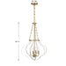 Savoy House - 7-4866-4-142 - Four Light Pendant - Mercer - White and Warm Brass