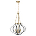 Savoy House - 7-4866-4-143 - Four Light Pendant - Mercer - Matte Black and Warm Brass