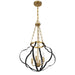 Savoy House - 7-4866-4-143 - Four Light Pendant - Mercer - Matte Black and Warm Brass