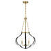 Savoy House - 7-4866-4-143 - Four Light Pendant - Mercer - Matte Black and Warm Brass