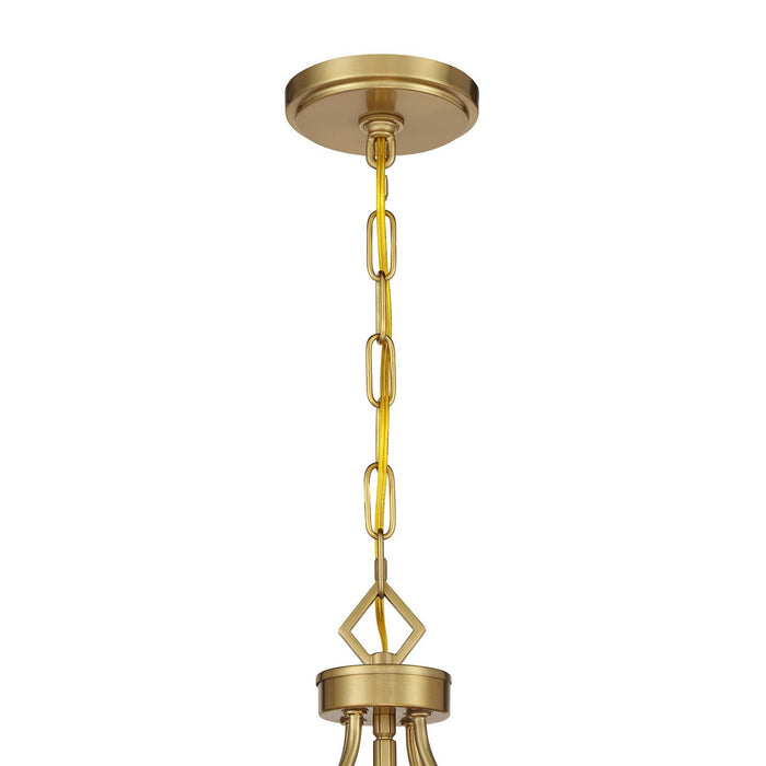 Savoy House - 7-4866-4-143 - Four Light Pendant - Mercer - Matte Black and Warm Brass