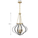 Savoy House - 7-4866-4-143 - Four Light Pendant - Mercer - Matte Black and Warm Brass