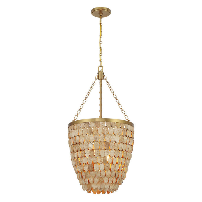 Savoy House - 7-7560-4-322 - Four Light Pendant - Catalan - Warm Brass