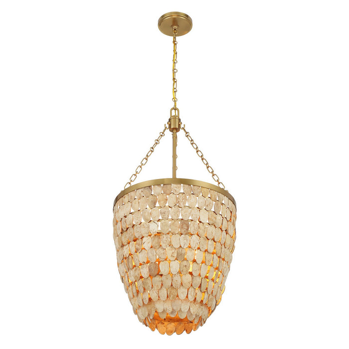 Savoy House - 7-7560-4-322 - Four Light Pendant - Catalan - Warm Brass