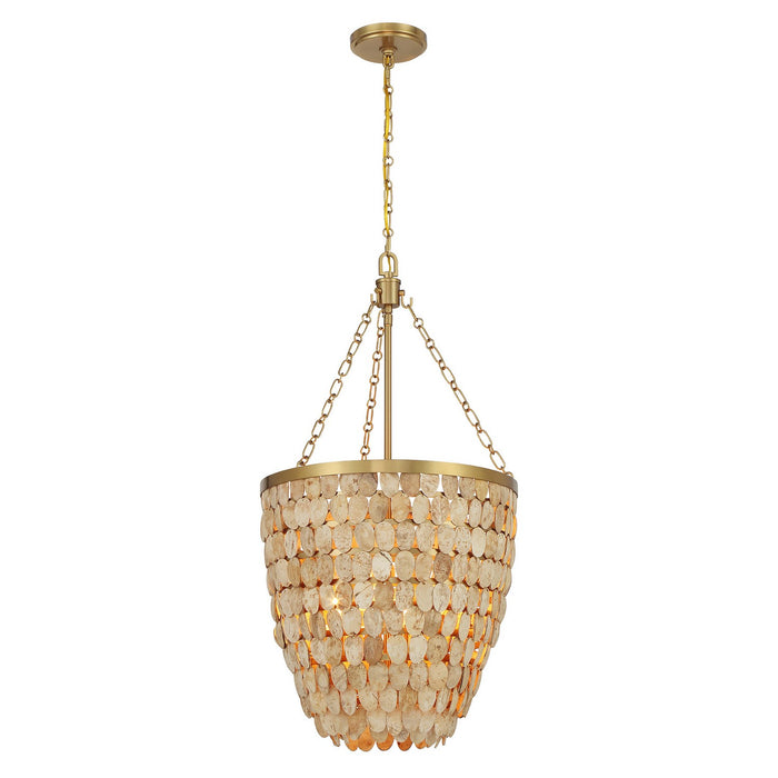 Savoy House - 7-7560-4-322 - Four Light Pendant - Catalan - Warm Brass