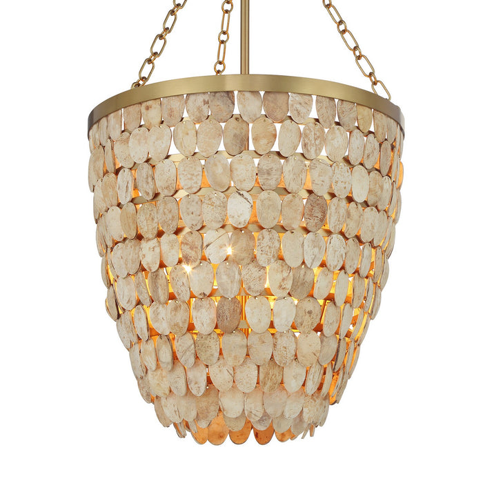 Savoy House - 7-7560-4-322 - Four Light Pendant - Catalan - Warm Brass