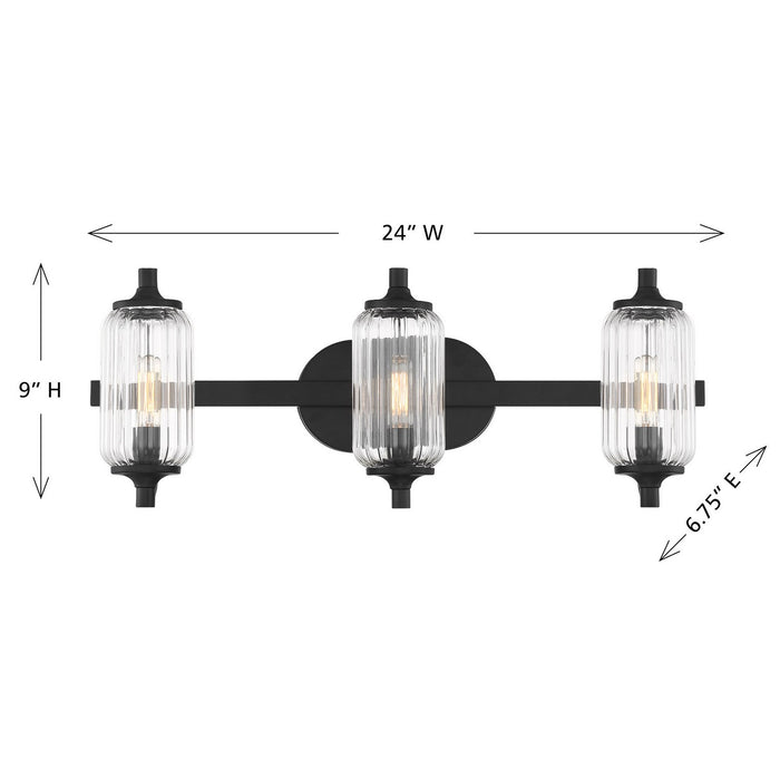 Savoy House - 8-3024-3-BK - Three Light Bathroom Vanity - Holton - Matte Black