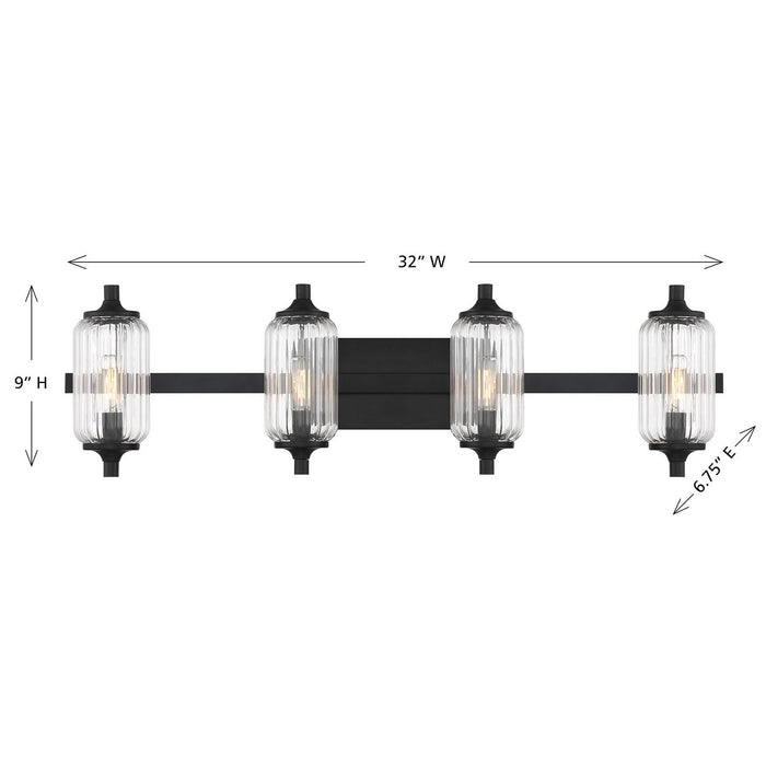 Savoy House - 8-3024-4-BK - Four Light Bathroom Vanity - Holton - Matte Black