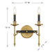 Savoy House - 9-9510-2-143 - Two Light Wall Sconce - Consulate - Matte Black and Warm Brass