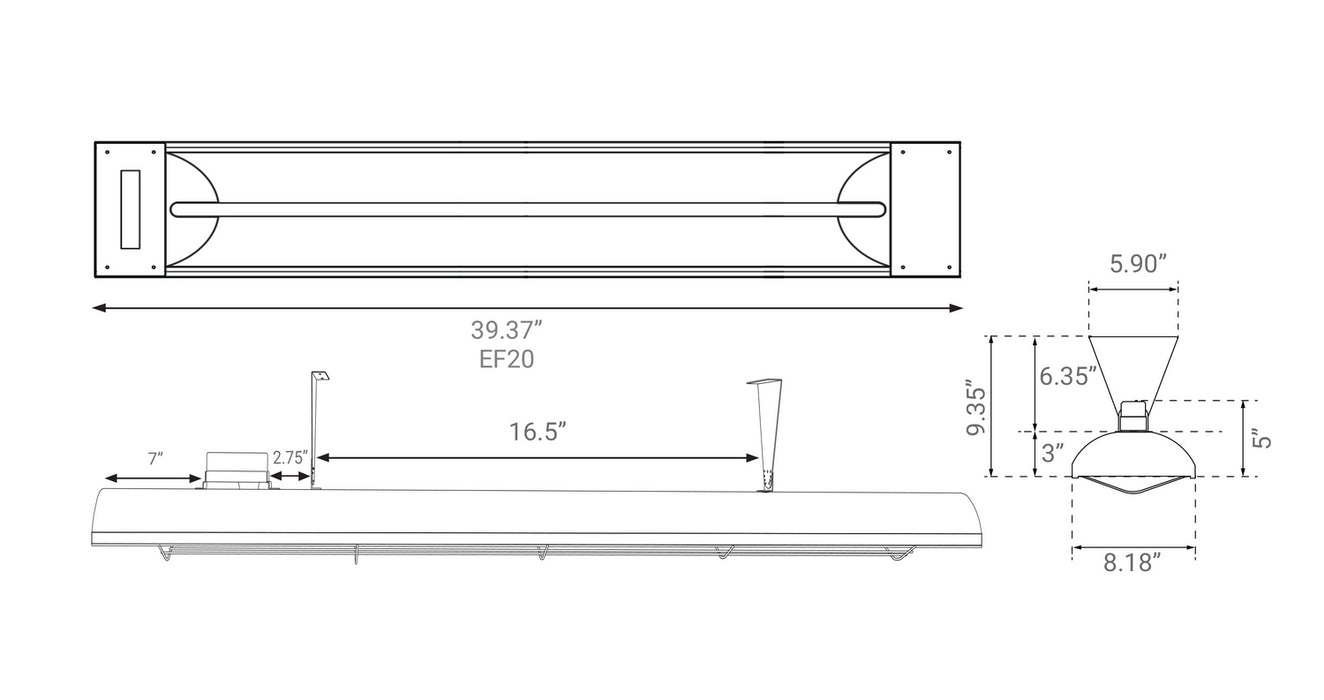 Eurofase - EF20277B8 - Electric Patio Heater - EF20 Series - Black