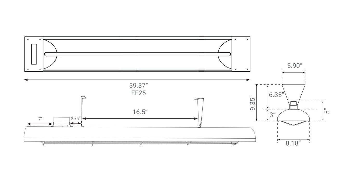 Eurofase - EF25240B8 - Electric Patio Heater - EF25 Series - Black