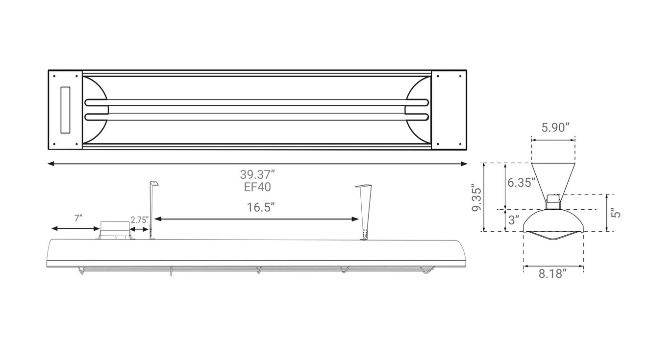 Eurofase - EF40240B8 - Electric Patio Heater - EF40 Series - Black