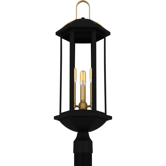 Quoizel - CFD9010MBK - Three Light Outdoor Post Lantern - Crestfield - Matte Black