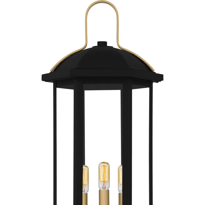 Quoizel - CFD9010MBK - Three Light Outdoor Post Lantern - Crestfield - Matte Black