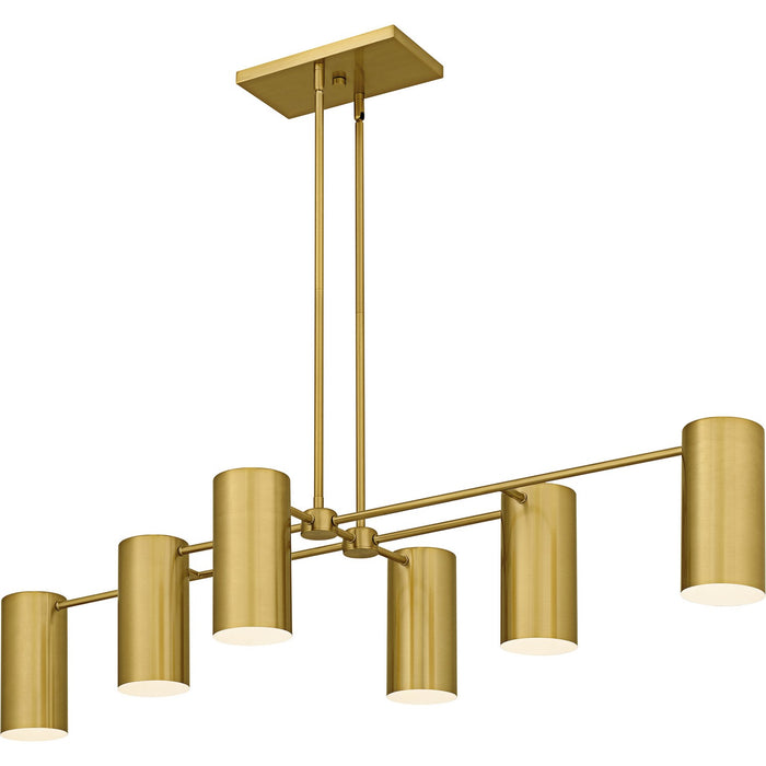Quoizel - FLD650BRG - Six Light Linear Chandelier - Foreland - Brushed Gold