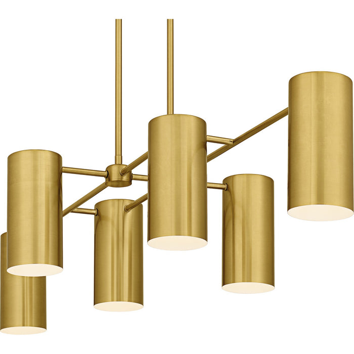 Quoizel - FLD650BRG - Six Light Linear Chandelier - Foreland - Brushed Gold