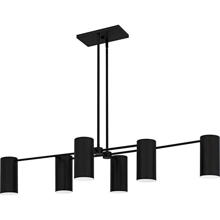 Quoizel - FLD650MBK - Six Light Linear Chandelier - Foreland - Matte Black