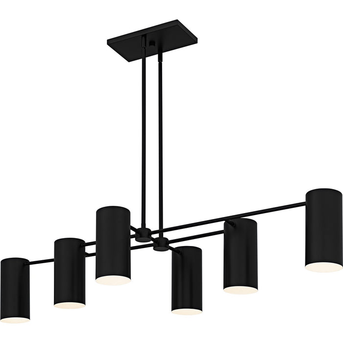 Quoizel - FLD650MBK - Six Light Linear Chandelier - Foreland - Matte Black