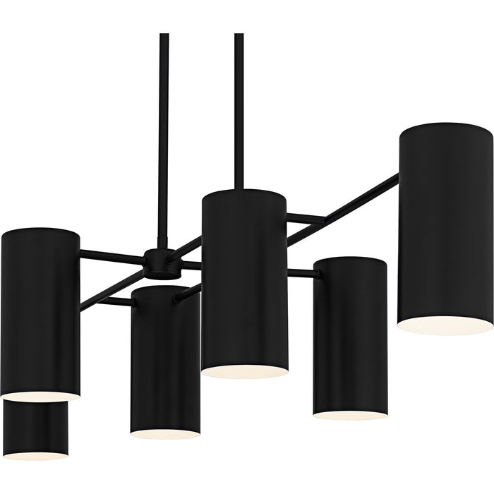 Quoizel - FLD650MBK - Six Light Linear Chandelier - Foreland - Matte Black