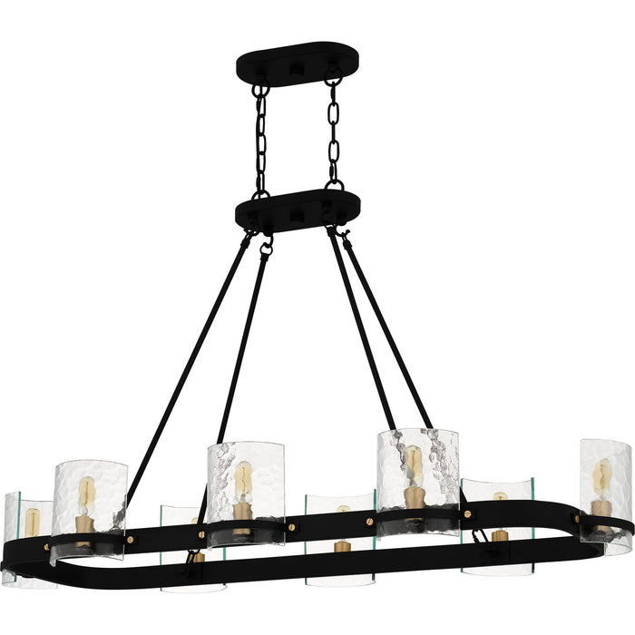 Quoizel - GLC842MBK - Eight Light Linear Chandelier - Gloucester - Matte Black