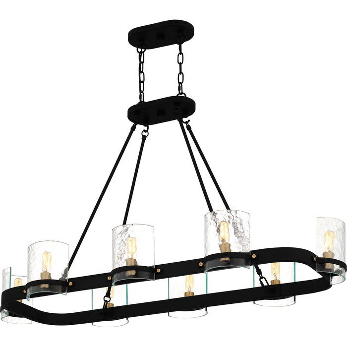 Quoizel - GLC842MBK - Eight Light Linear Chandelier - Gloucester - Matte Black