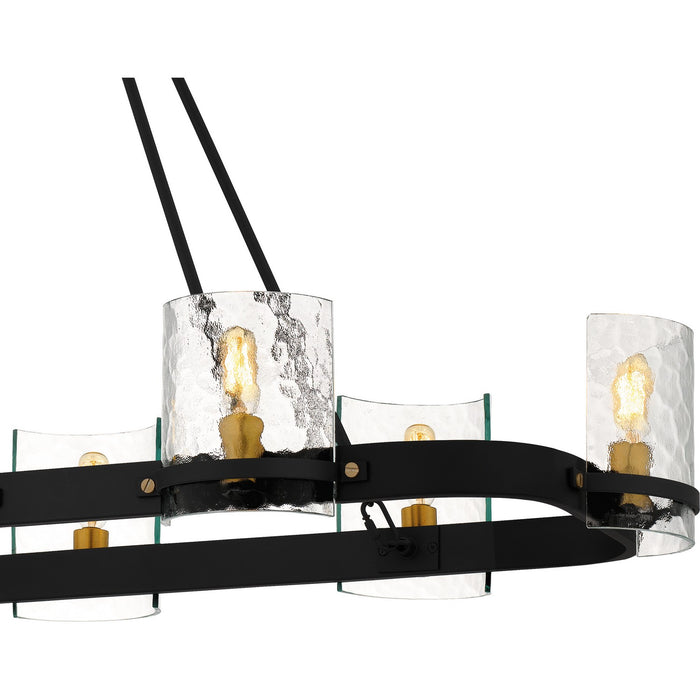 Quoizel - GLC842MBK - Eight Light Linear Chandelier - Gloucester - Matte Black