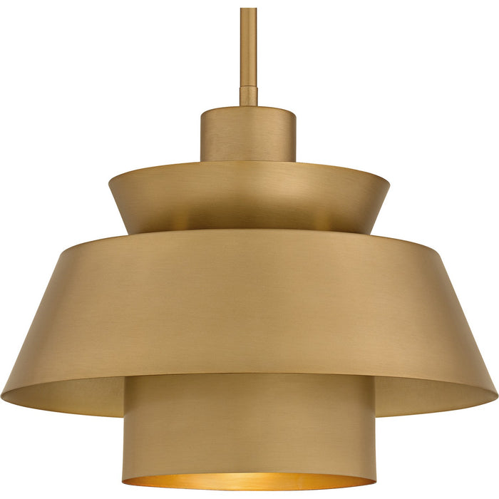 Quoizel - LMI1814BWS - One Light Pendant - Lumi - Brushed Weathered Brass