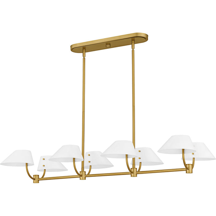 Quoizel - PNY842BRG - Six Light Linear Chandelier - Penley - Brushed Gold