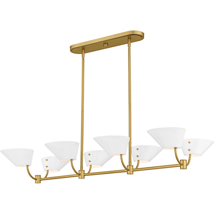 Quoizel - PNY842BRG - Six Light Linear Chandelier - Penley - Brushed Gold