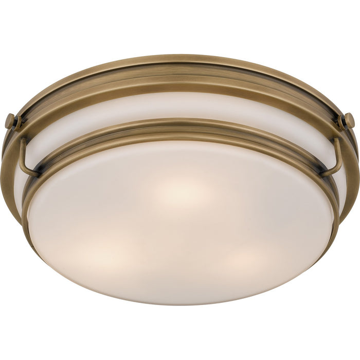 Quoizel - QFL6776WS - Three Light Flush Mount - Grafton - Weathered Brass
