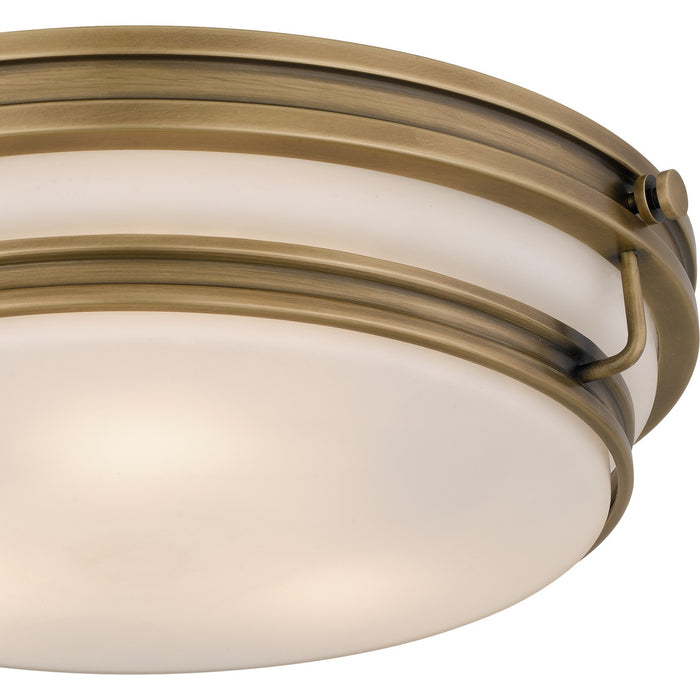 Quoizel - QFL6776WS - Three Light Flush Mount - Grafton - Weathered Brass