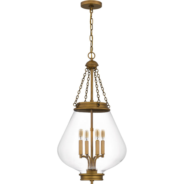 Quoizel - QP6803WS - Four Light Pendant - Wallace - Weathered Brass