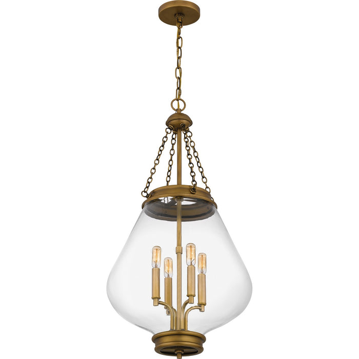Quoizel - QP6803WS - Four Light Pendant - Wallace - Weathered Brass