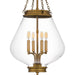 Quoizel - QP6803WS - Four Light Pendant - Wallace - Weathered Brass