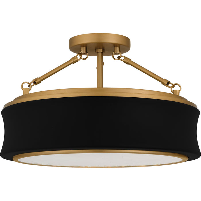 Quoizel - QSF6801MBK - Three Light Semi-Flush Mount - Dylan - Matte Black
