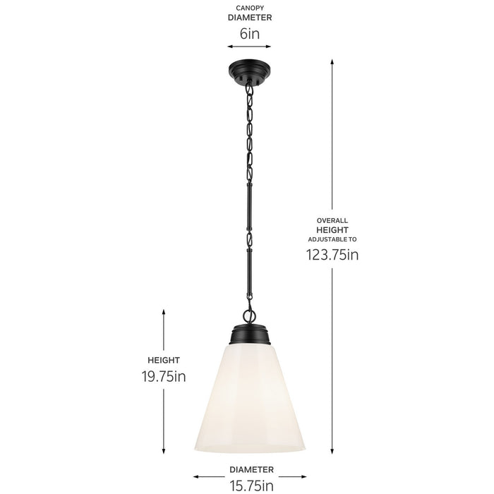 Kichler - 52662BK - One Light Pendant - Marsailli - Black
