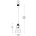 Kichler - 52661BKCLR - One Light Pendant - Marsailli - Black