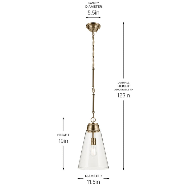 Kichler - 52661CPZCLR - One Light Pendant - Marsailli - Champagne Bronze