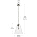 Kichler - 52662PNCLR - One Light Pendant - Marsailli - Polished Nickel