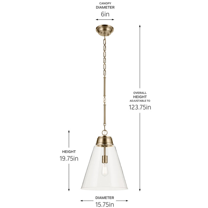 Kichler - 52662CPZCLR - One Light Pendant - Marsailli - Champagne Bronze
