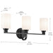 Kichler - 55226BK - Three Light Bath - Gioe - Black