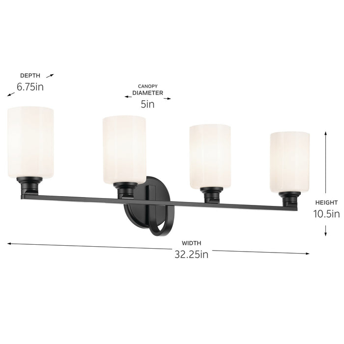 Kichler - 55227BK - Four Light Bath - Gioe - Black