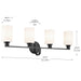 Kichler - 55227BK - Four Light Bath - Gioe - Black