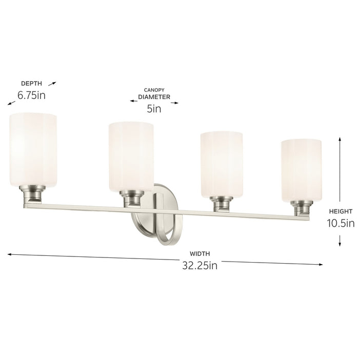 Kichler - 55227NI - Four Light Bath - Gioe - Brushed Nickel