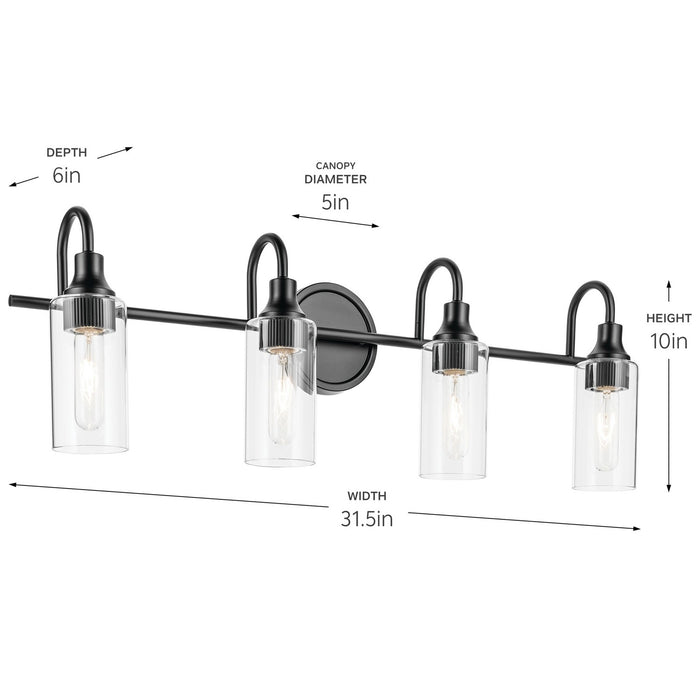Kichler - 55212BK - Four Light Bath - Kavi - Black