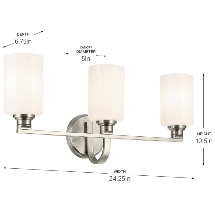 Kichler - 55226NI - Three Light Bath - Gioe - Brushed Nickel