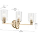 Kichler - 55226CPZFLU - Three Light Bath - Gioe - Champagne Bronze